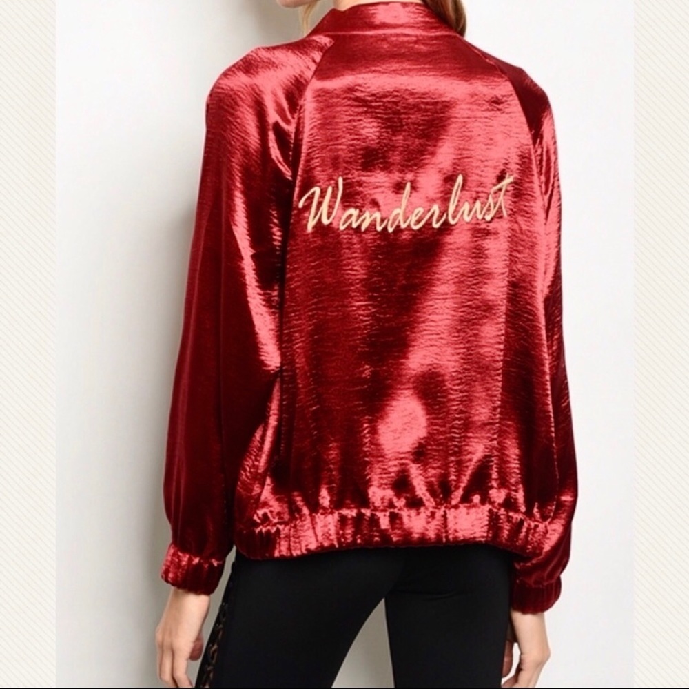 Wanderlust Red Satin Jacket